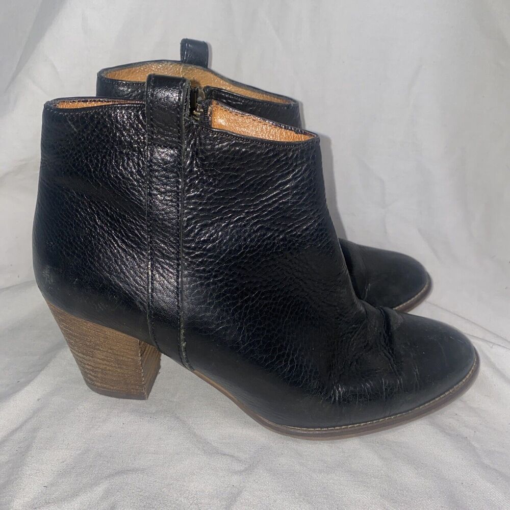 Madewell Billie Ankle Booties Heel 7 Black Leather Casual Zip Romania